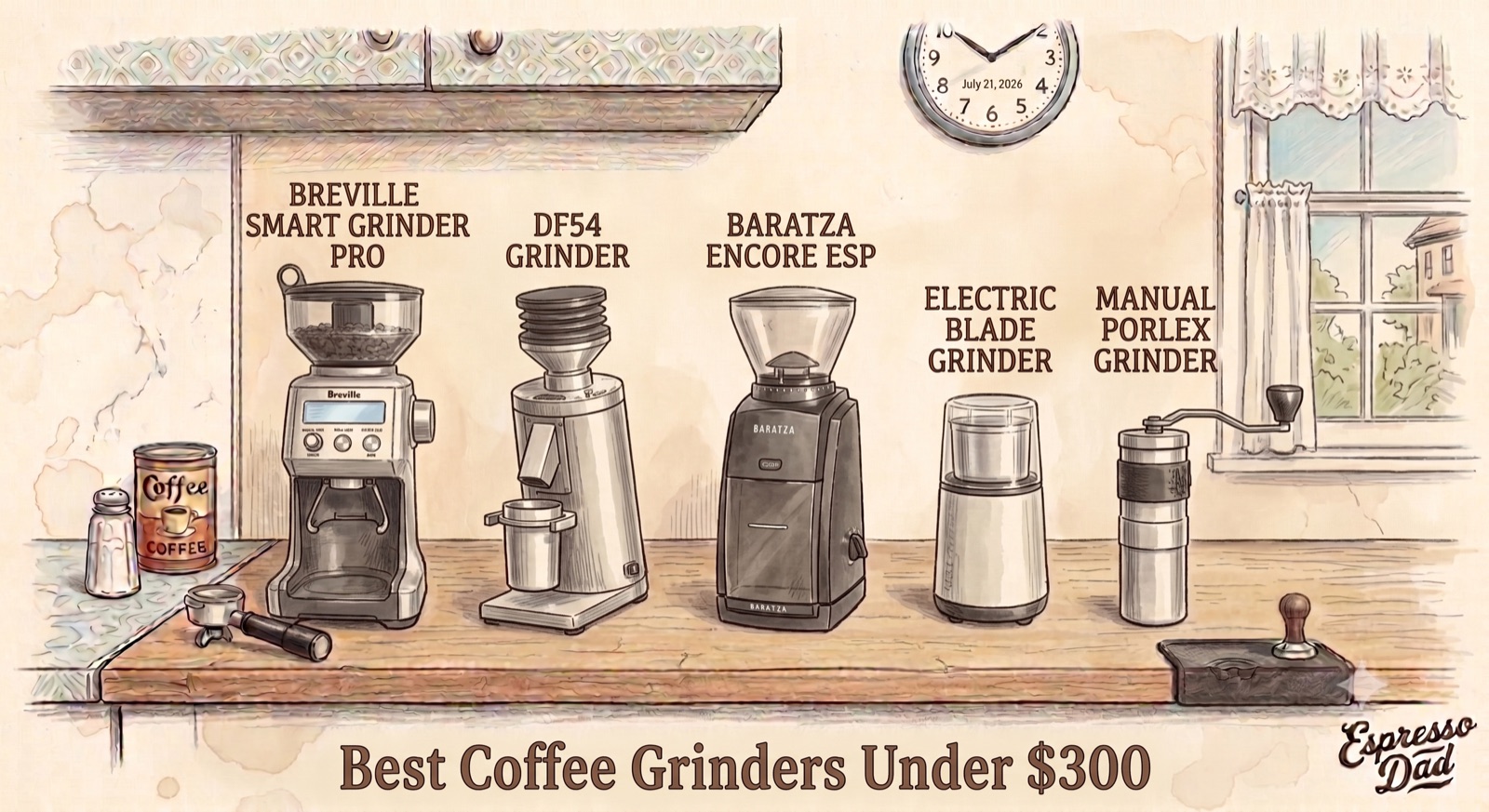 Best Espresso Grinder Under $300: Smart Grinder Pro vs Baratza Encore ESP vs DF54